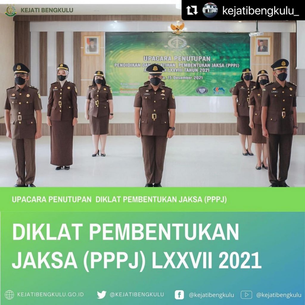 Upacara Penutupan Diklat Pembentukan Jaksa (PPPJ) Angkatan LXXVII Tahun 2021
